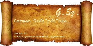 German Szörénke névjegykártya