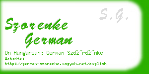szorenke german business card